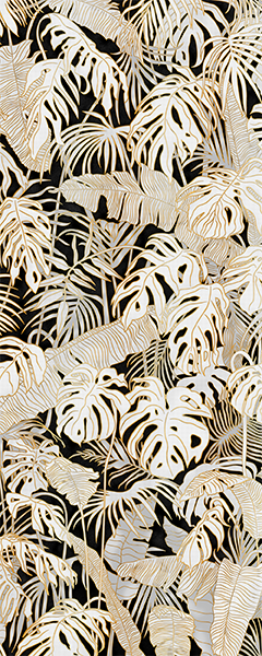 Панель настенная ART A-12.2.2/Foliage Black Ivory глянец 120х300x0,4 см