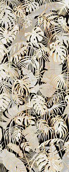 Панель настенная ART A-12.2.1/Foliage Black Ivory глянец 120х300x0,4 см
