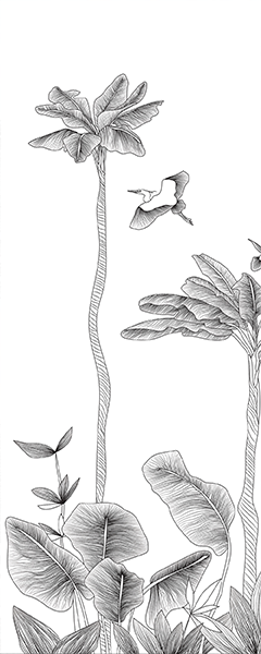 Панель настенная ART A-6.1.1/Oasis Black and White глянец 120х300x0,4 см